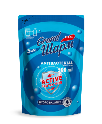 Мило туалетне рідке ТМ "Grand Шарм" (MAXI), "ANTIBACTERIAL" дой-пак 500мл